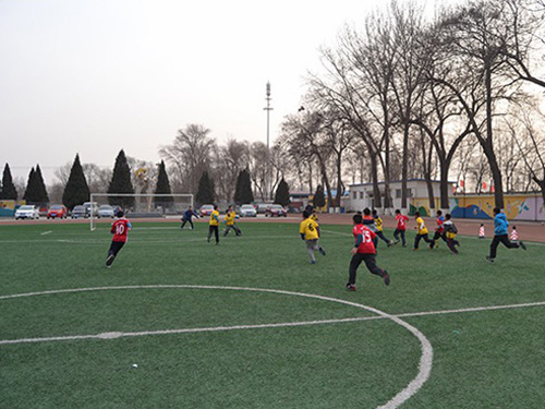 房山区窦店中心校成立小学生足球队(图)