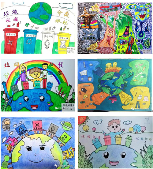 燕山少年宫美术小组微展览"画"说垃圾分类